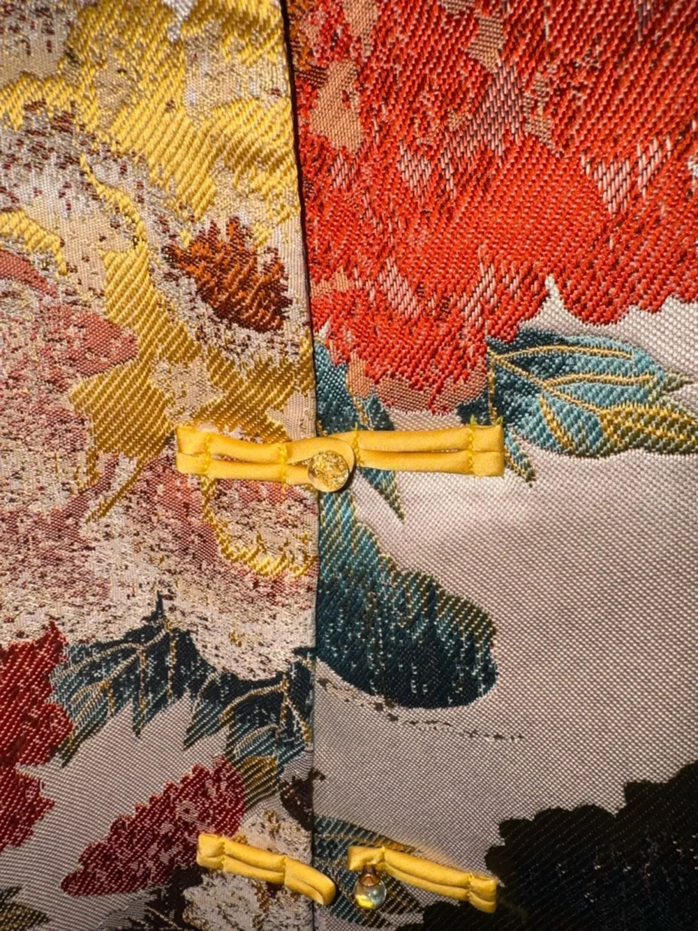 Floral Brocade Mandarin Collar Jacket in Multi-Color - Picture 9 of 10
